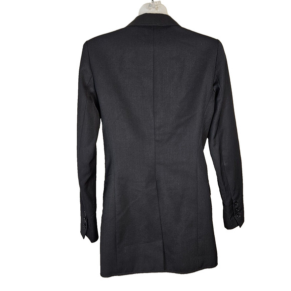 SMYTHE Blazer Designer Jacket Size 4 Small Satin Wool Black Business Casual Work - Picture 2 of 13